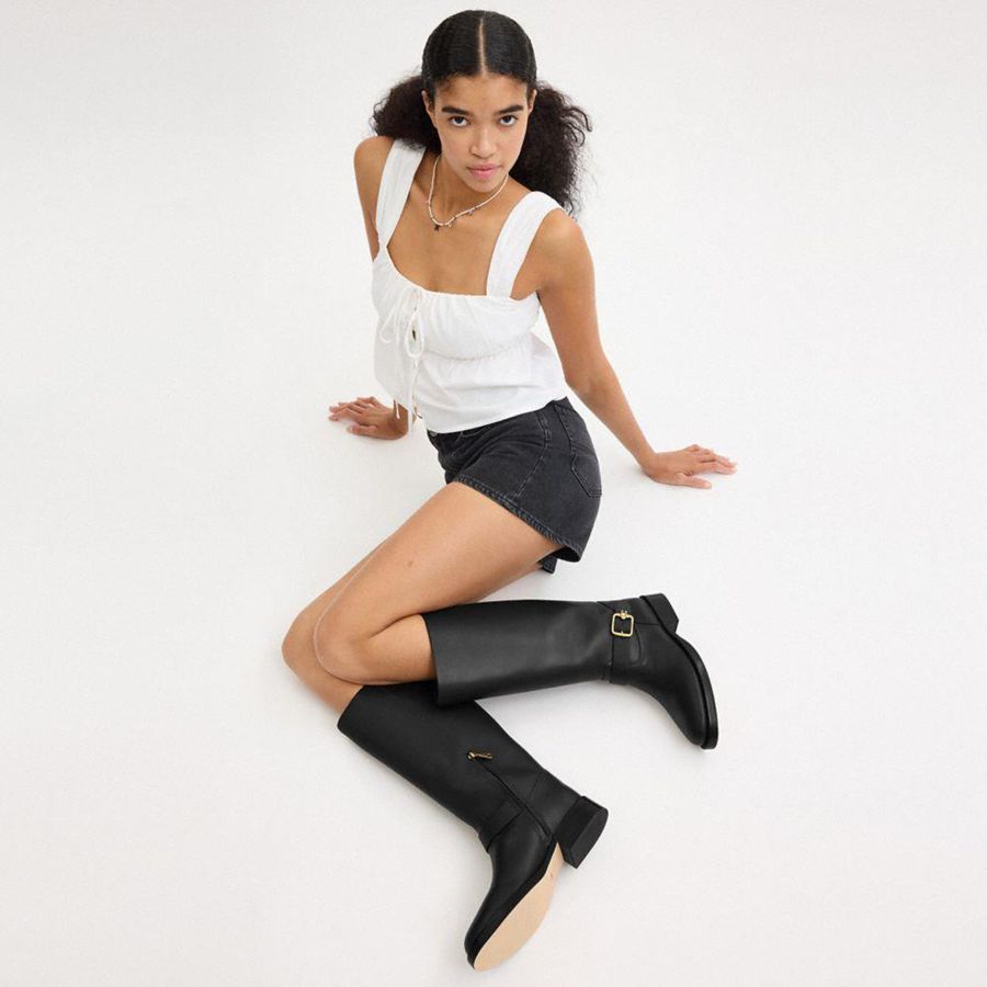 Black Women COACH® Madeline Extended Calf Boots | 29863MHZC
