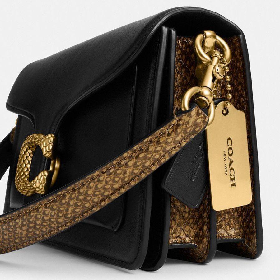 Black Women COACH® New Year Tabby 26 With Snakeskin Detail Shoulder Bag | 29140OIVM