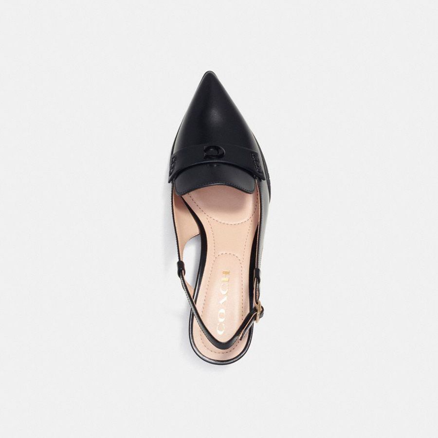 Black Women COACH® Nikola Hybrid Slingback Pumps | 12846PBVY