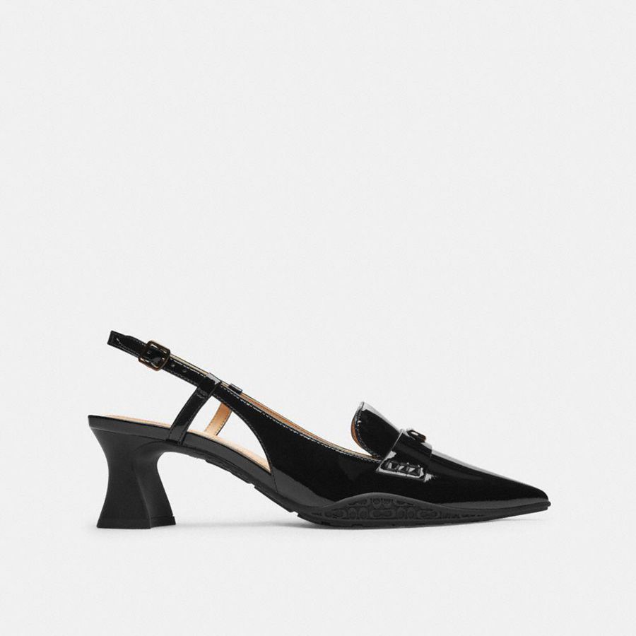 Black Women COACH® Nikola Hybrid Slingback Pumps | 42715AOCH