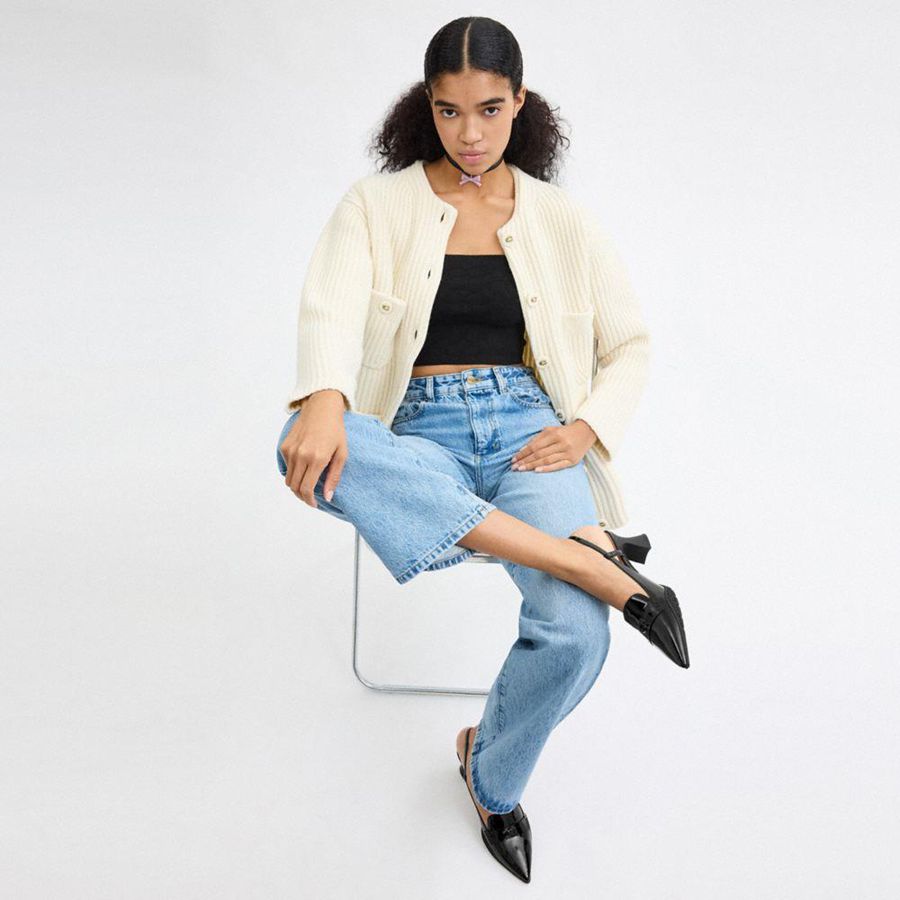 Black Women COACH® Nikola Hybrid Slingback Pumps | 42715AOCH