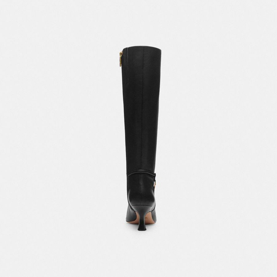 Black Women COACH® Raquel Extended Calf Boots | 49350BCGJ