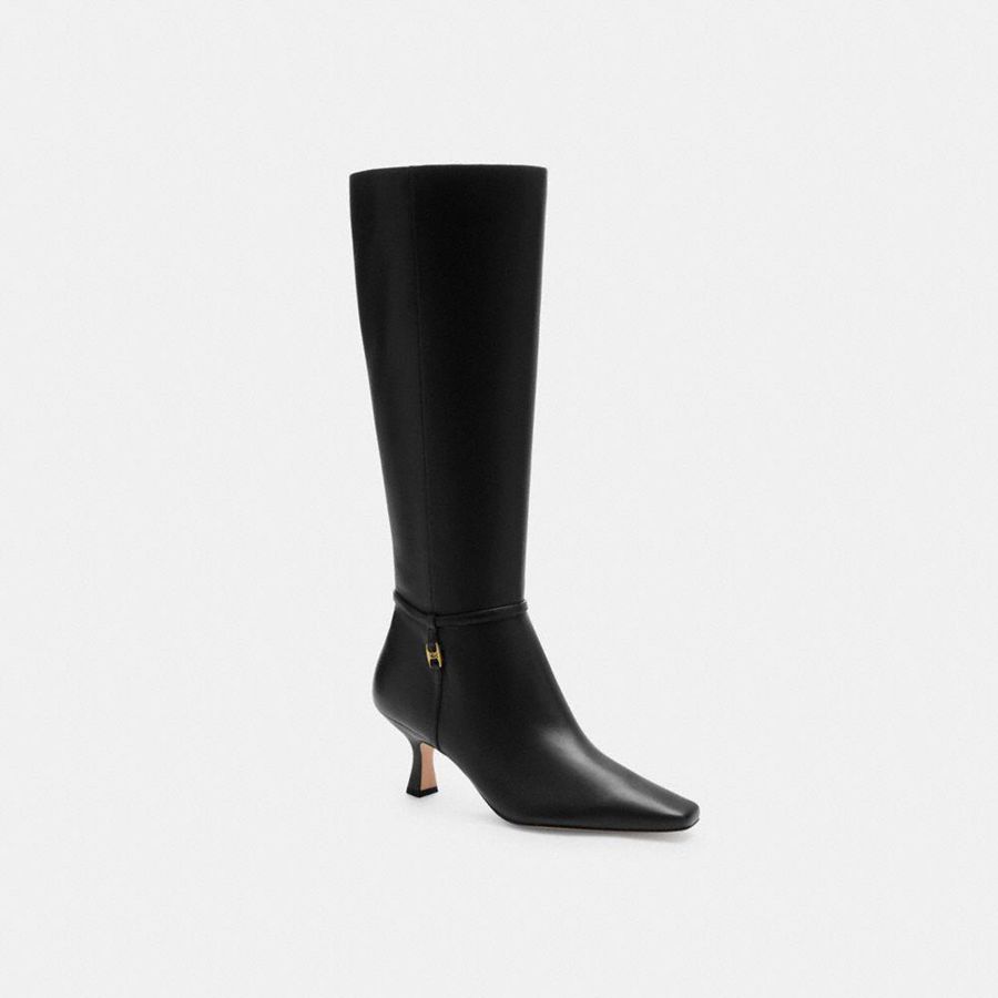 Black Women COACH® Raquel Extended Calf Boots | 49350BCGJ