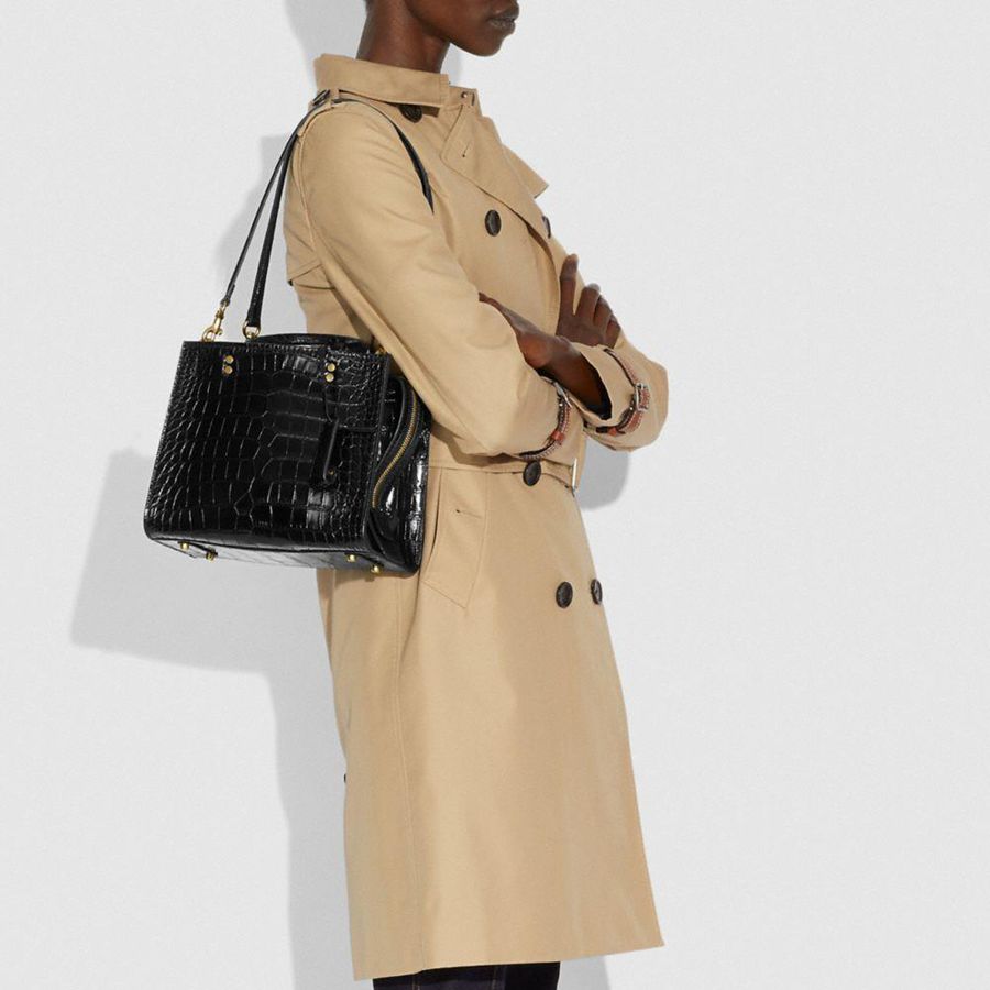 Black Women COACH® Rogue 25 In Alligator Tote Bags | 95702YFQM