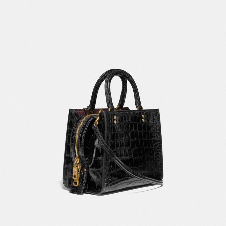 Black Women COACH® Rogue 25 In Alligator Tote Bags | 95702YFQM
