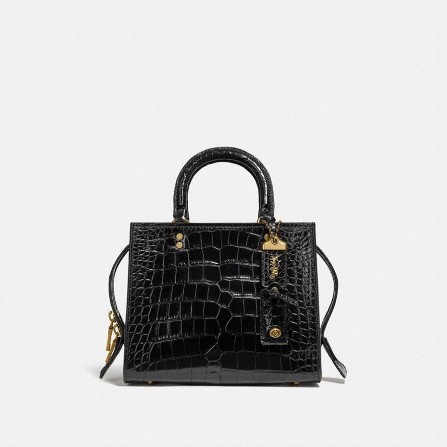 Black Women COACH® Rogue 25 In Alligator Tote Bags | 95702YFQM