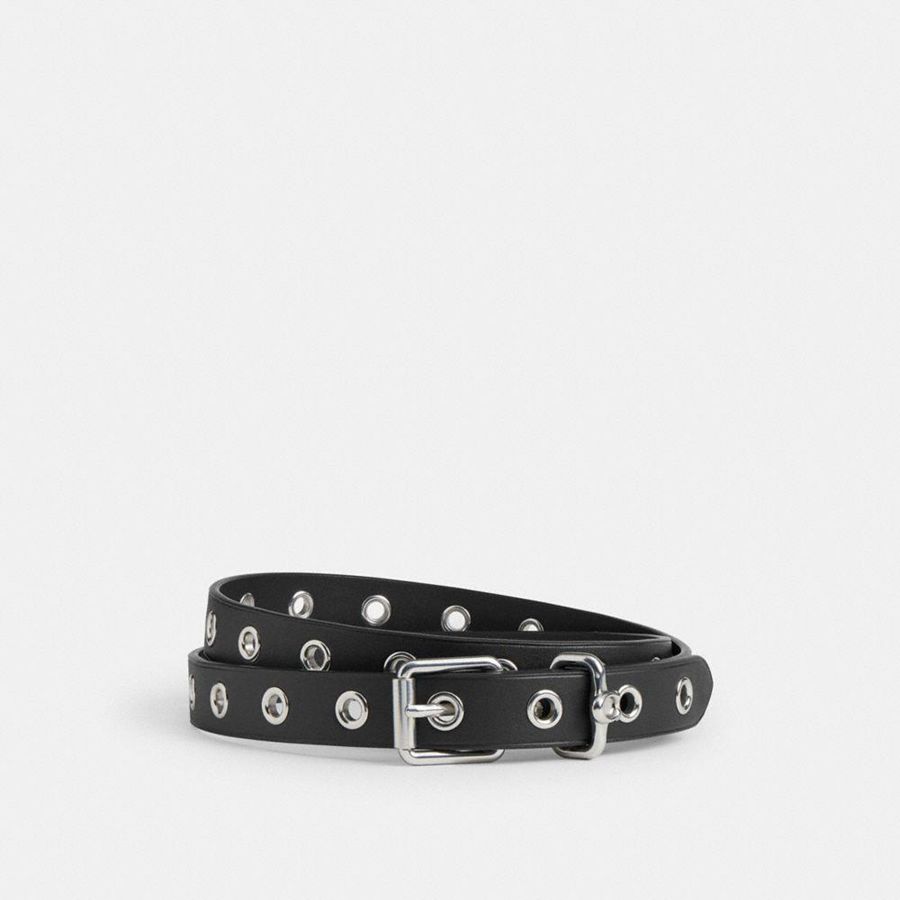 Black Women COACH® Roller Buckle, 25 Mm Belts | 04872EYQA