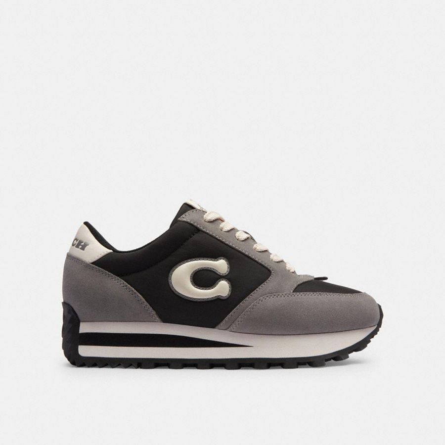 Black Women COACH® Runner Sneakers | 69258LGBP