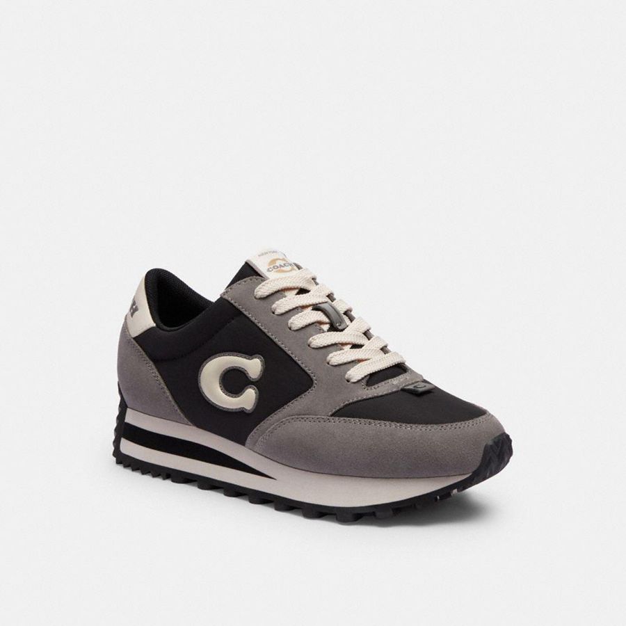 Black Women COACH® Runner Sneakers | 69258LGBP