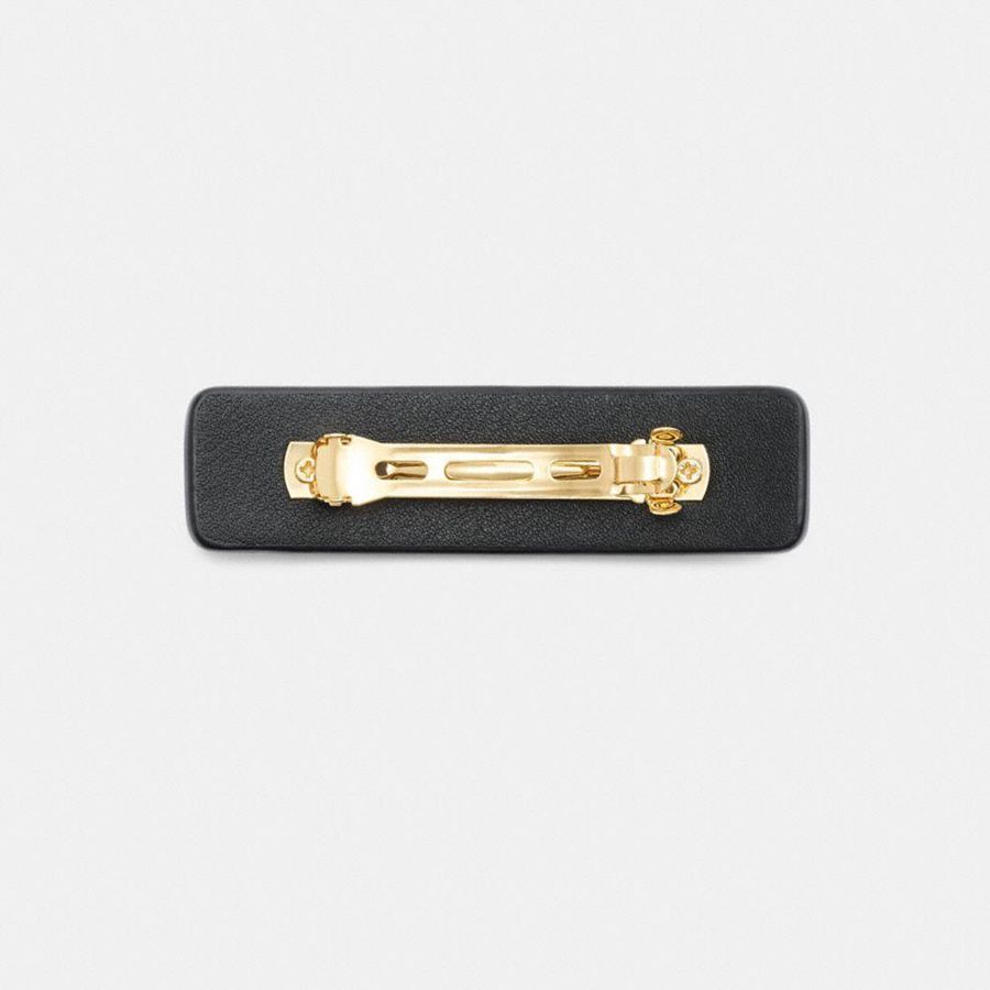 Black Women COACH® Signature Leather Barrette Jewelry | 47231JDWC