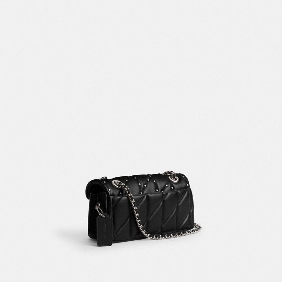 Black Women COACH® Tabby 20 With Pillow Quilting And Crystal Rivets Shoulder Bag | 56183HJWZ