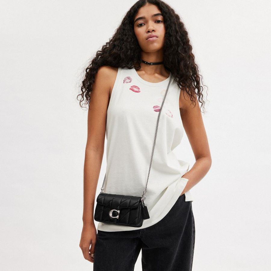 Black Women COACH® Tabby Crossbody Wristlet With Pillow Quilting Clutch Bags | 47093VSBM
