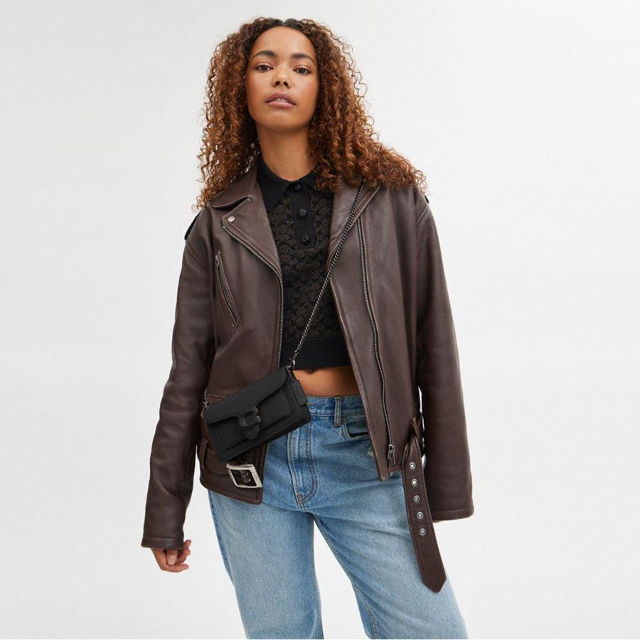 Black Women COACH® Tabby Crossbody Wristlet Clutch Bags | 60342MDBG