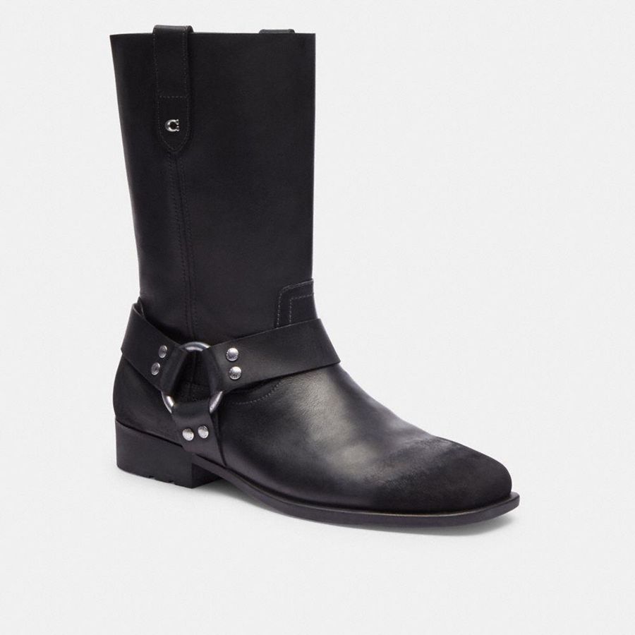 Black Women COACH® Tara Biker Boots | 79683URJG