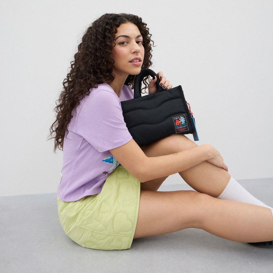 Black Women COACH® Topia Loop Mini Tote Tote Bags | 64879UHPS
