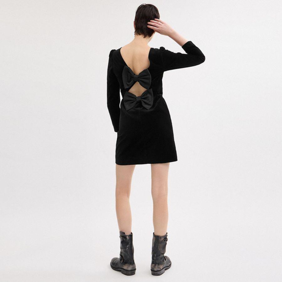 Black Women COACH® Velvet Dress | 03541GYDM