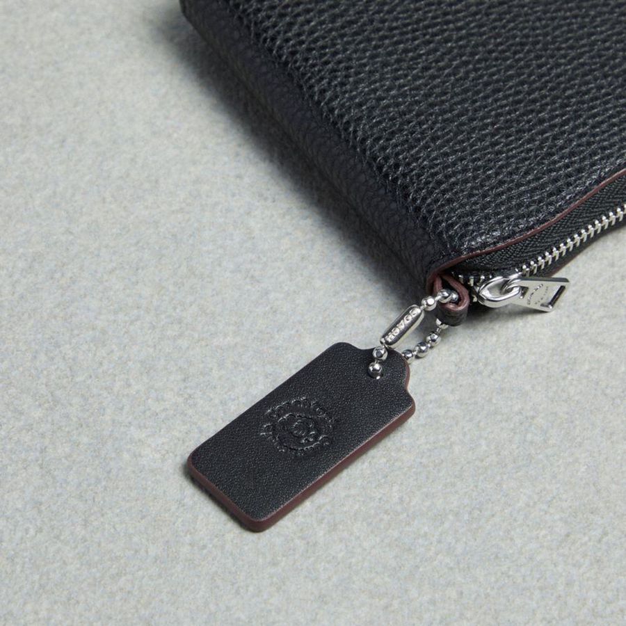 Black Women COACH® Zip Around In Coachtopia Leather Wallet | 08912VJNG