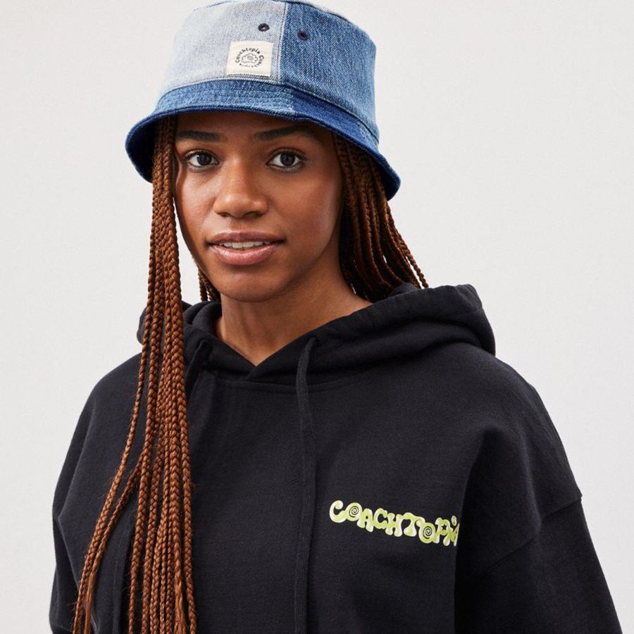 Blue Men COACH® Bucket Hat | 72536EMXR