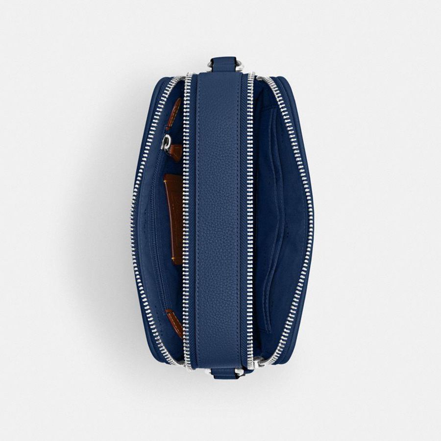 Blue Men COACH® Charter 24 With Coach Graphic Crossbody Bag | 34175WDOC