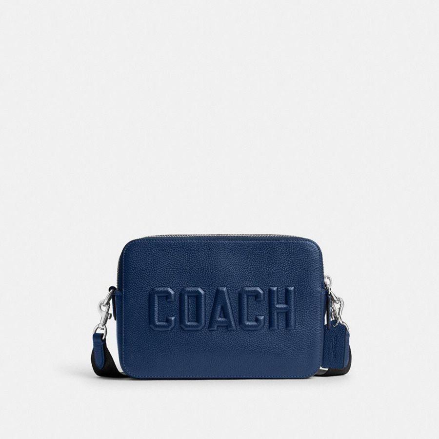 Blue Men COACH® Charter 24 With Coach Graphic Crossbody Bag | 34175WDOC