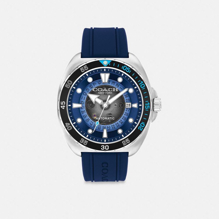 Blue Men COACH® Charter Automatic, 44 Mm Watches | 93402NXAB