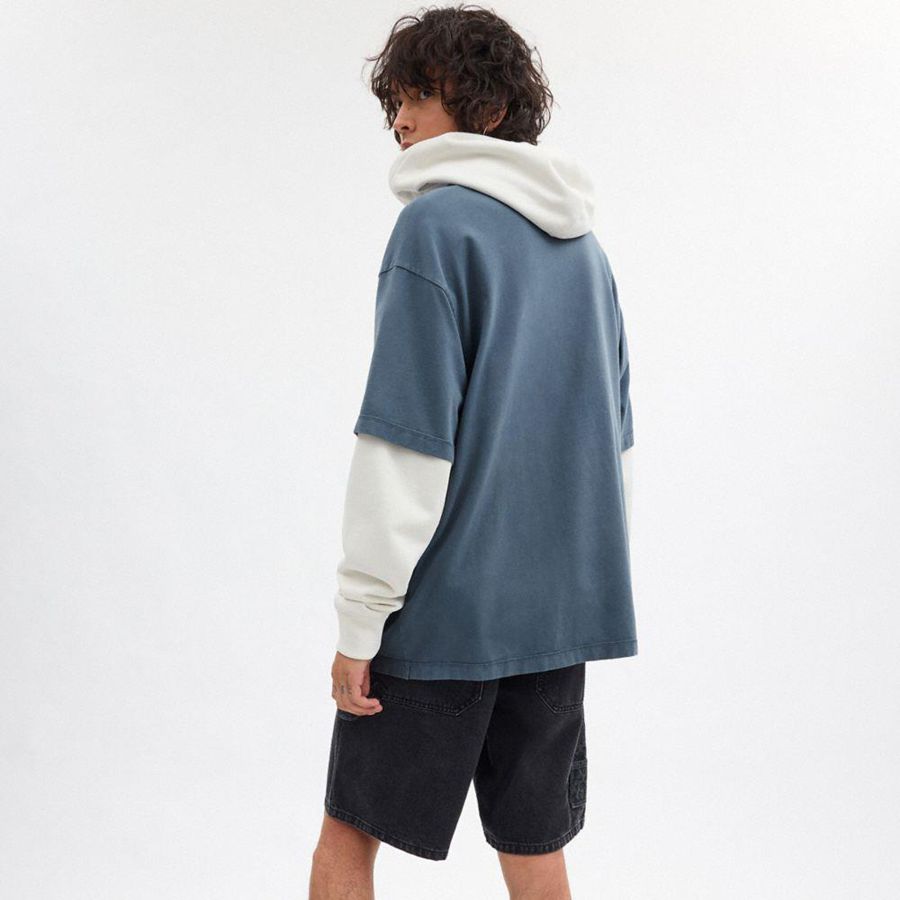 Blue Men COACH® Garment Dye In Organic Cotton T-Shirt | 13825QINF