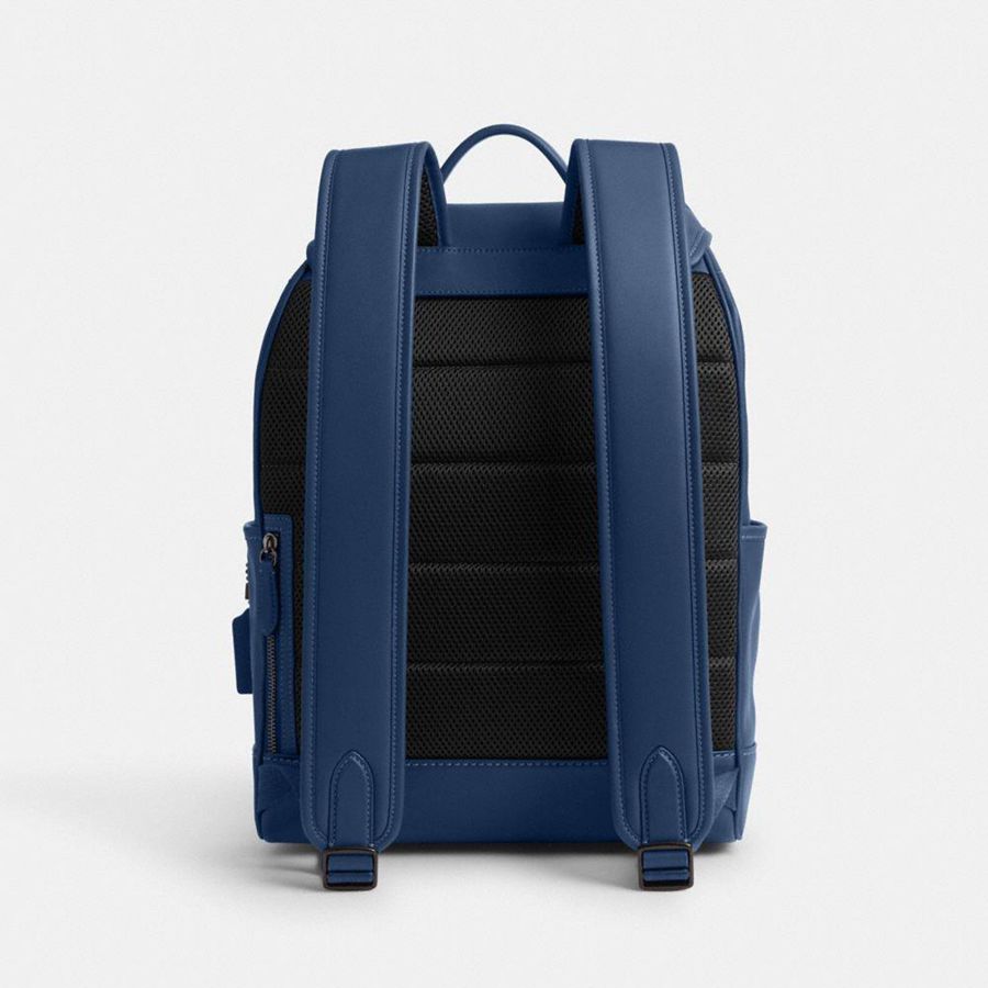Blue Men COACH® League Flap Backpack | 95630YSGC