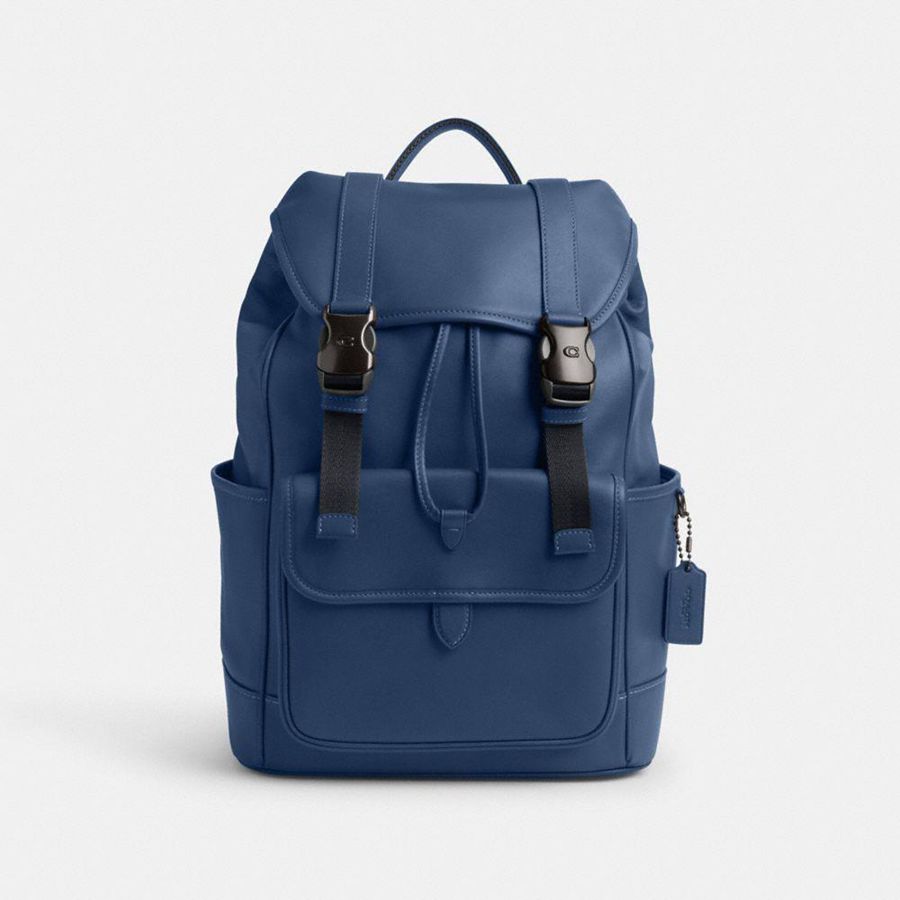 Blue Men COACH® League Flap Backpack | 95630YSGC
