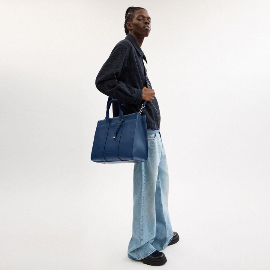 Blue Men COACH® Wesley Tote Bags | 46310NJAX
