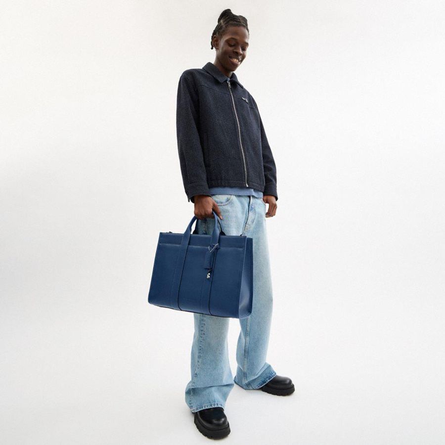 Blue Men COACH® Wesley Tote Bags | 46310NJAX