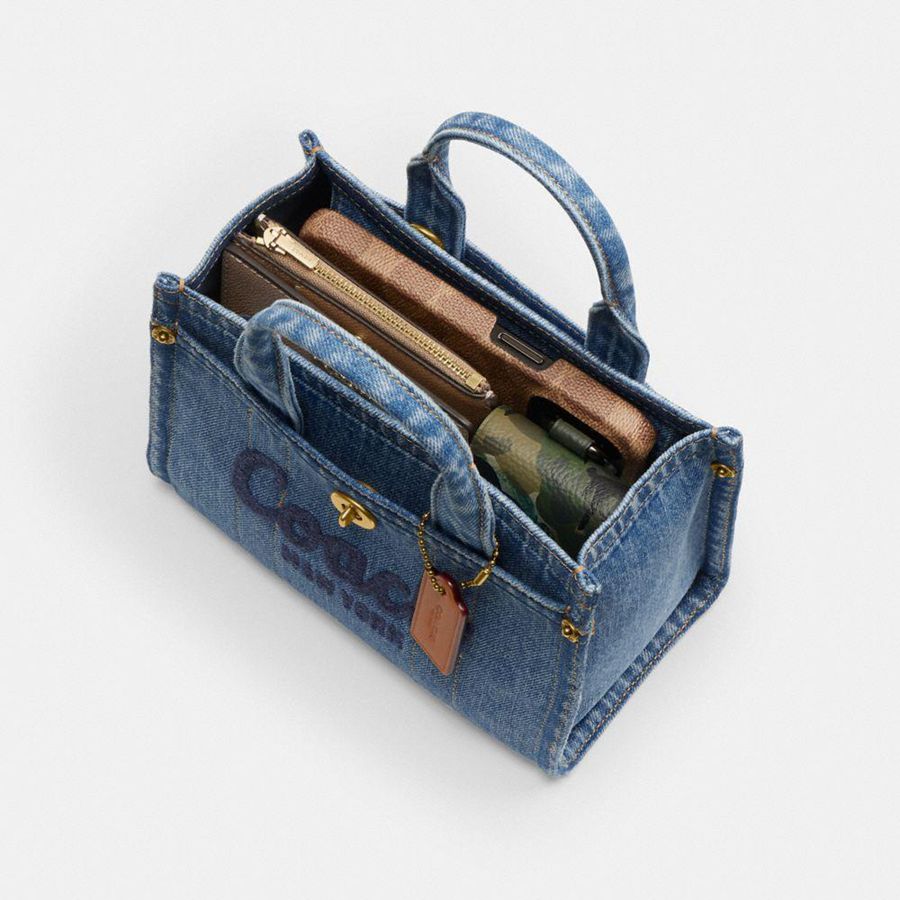 Blue Women COACH® Cargo 20 Tote Bags | 71209AMVS