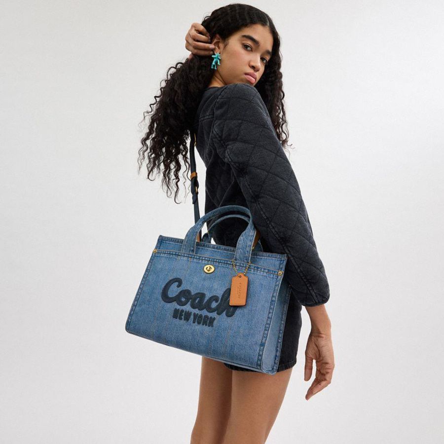 Blue Women COACH® Cargo Tote Bags | 80519GNSA