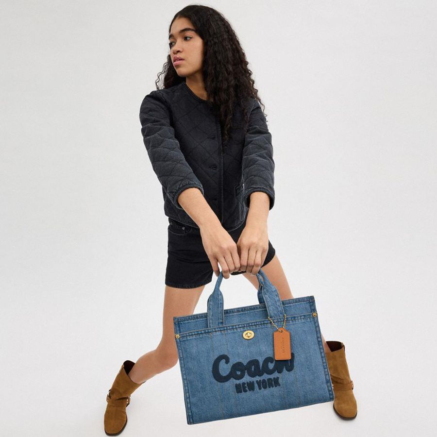 Blue Women COACH® Cargo Tote Bags | 80519GNSA
