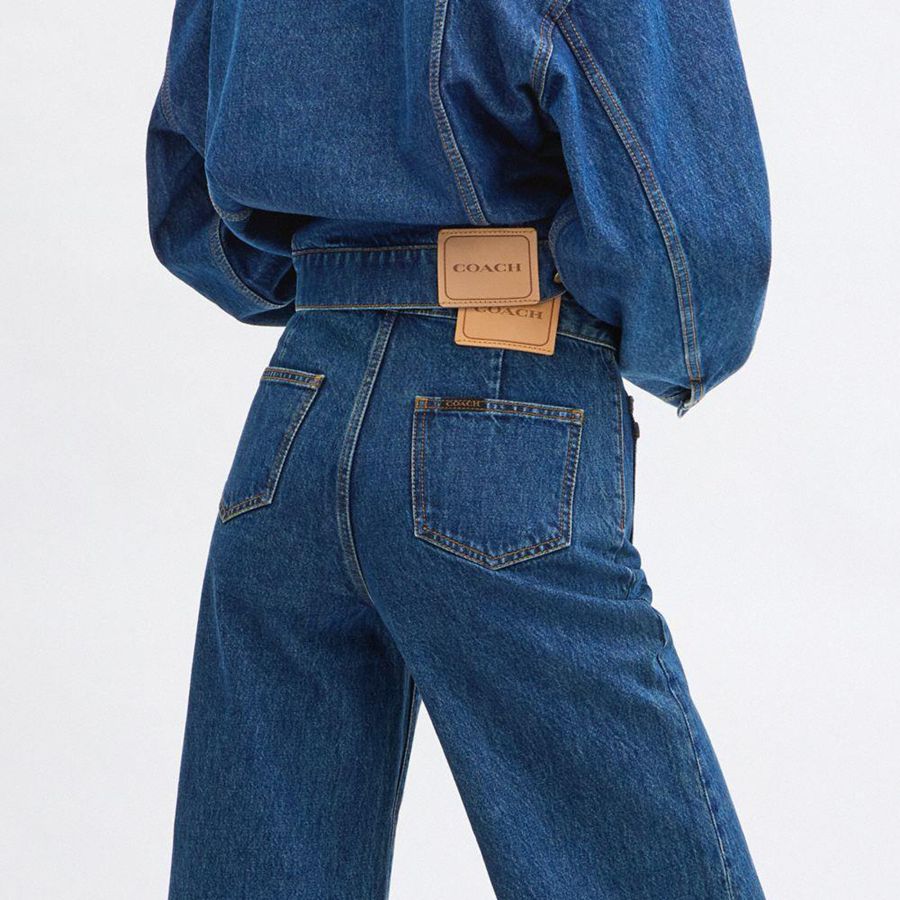 Blue Women COACH® Heritage C Loom Pants | 87936BDYO