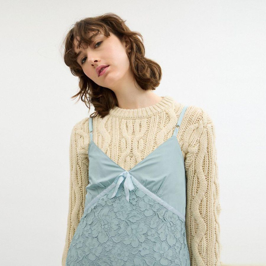 Blue Women COACH® Lace Dress | 67932FWCZ