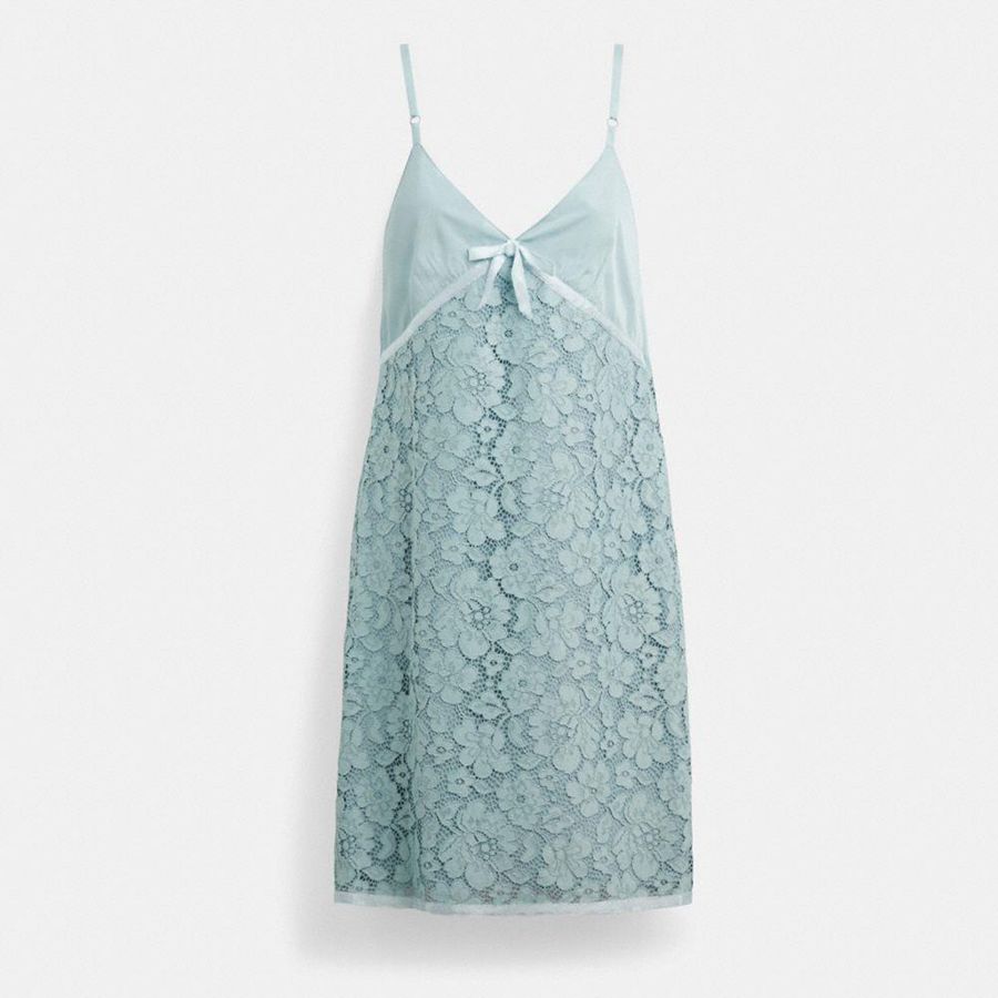 Blue Women COACH® Lace Dress | 67932FWCZ