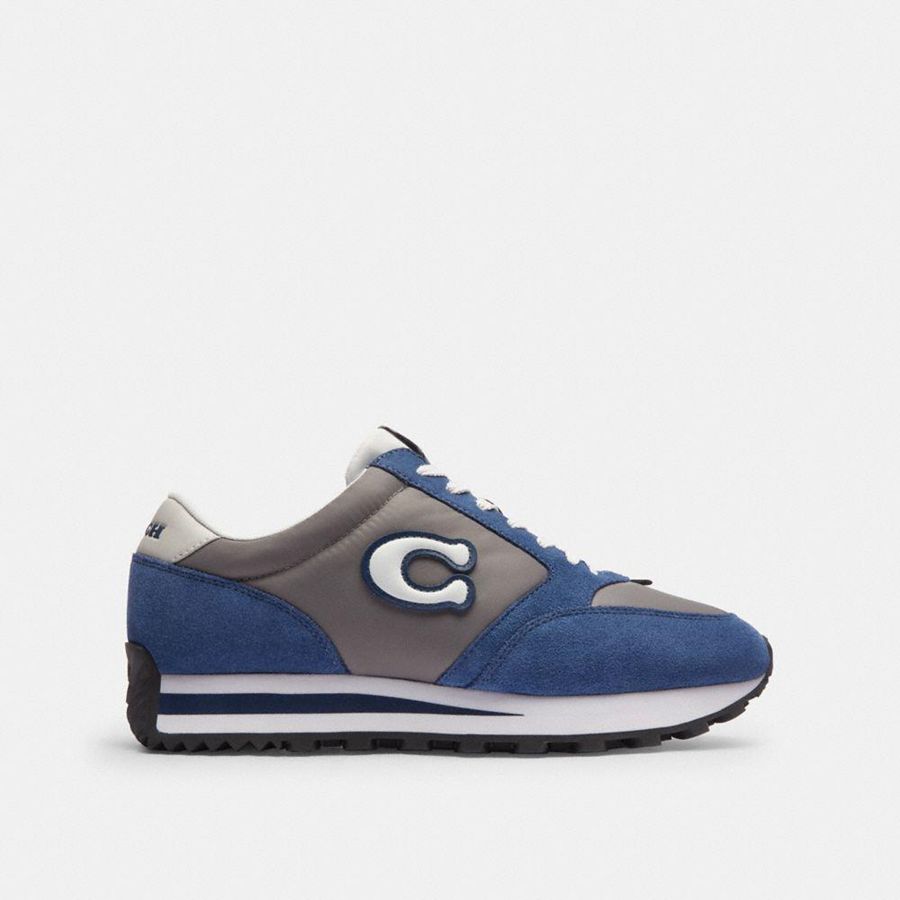 Blue Women COACH® Runner Sneakers | 06947SMDR