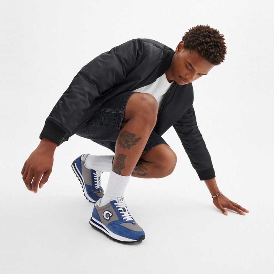 Blue Women COACH® Runner Sneakers | 06947SMDR