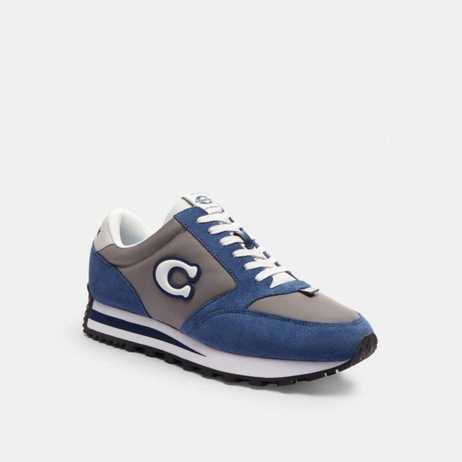 Blue Women COACH® Runner Sneakers | 06947SMDR