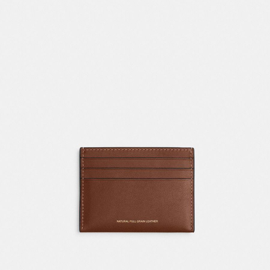 Brown Men COACH® Card Case Wallet | 24698CKQG