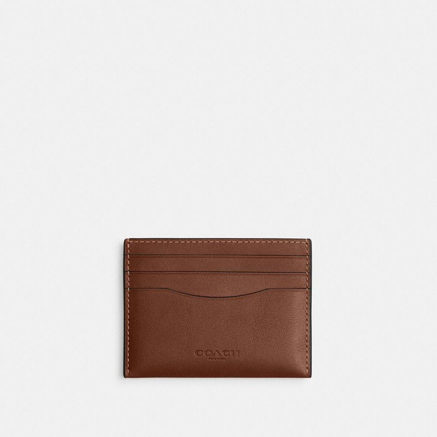 Brown Men COACH® Card Case Wallet | 24698CKQG