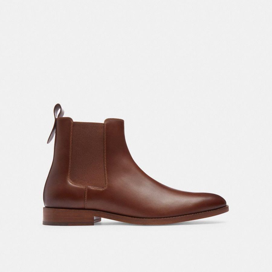 Brown Men COACH® Dalton Chelsea Boots | 17562XYUL