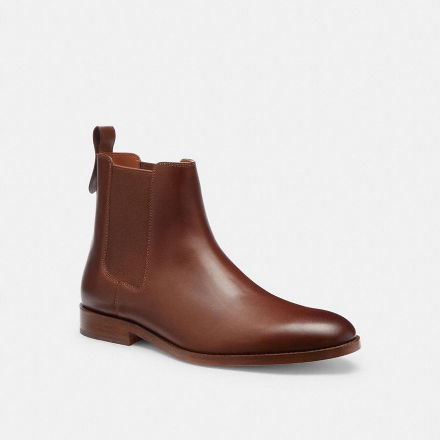 Brown Men COACH® Dalton Chelsea Boots | 17562XYUL