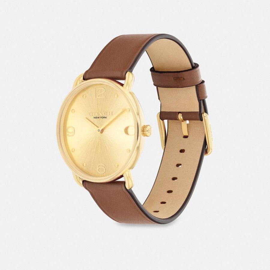 Brown Men COACH® Elliot, 36 Mm Watches | 26381SAYL