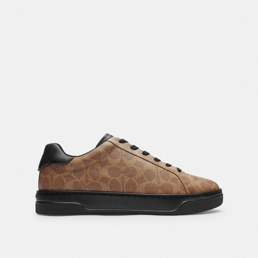 Brown Men COACH® High Line In Signature Canvas Sneakers | 75809OTAF