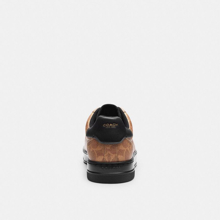 Brown Men COACH® High Line In Signature Canvas Sneakers | 75809OTAF