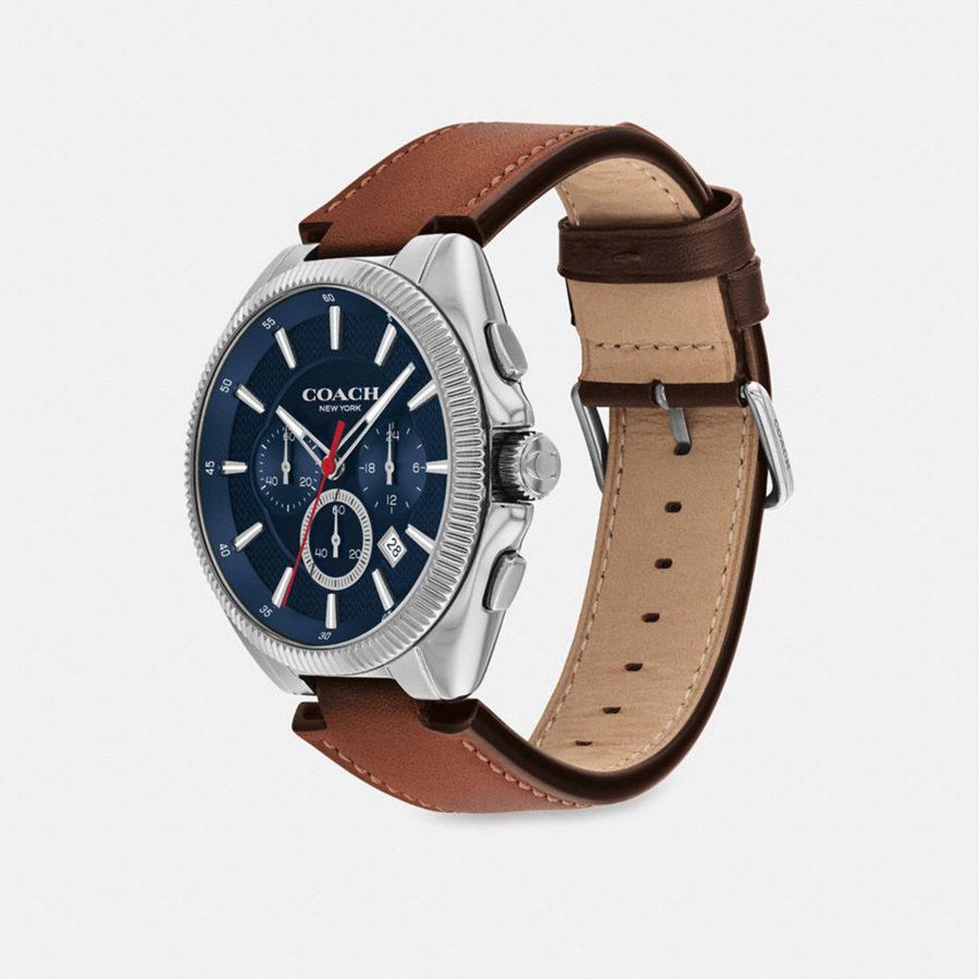 Brown Men COACH® Jackson, 45 Mm Watches | 87350JZAO