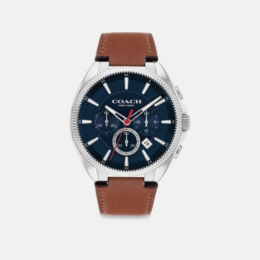 Brown Men COACH® Jackson, 45 Mm Watches | 87350JZAO