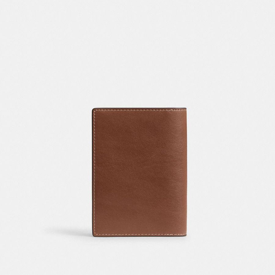Brown Men COACH® Passport Case Wallet | 83650VAXG