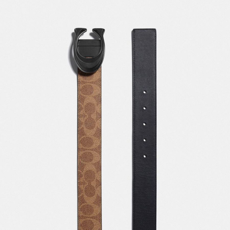 Brown Men COACH® Signature Buckle Cut To Size Reversible, 38 Mm Belts | 81046SYOJ